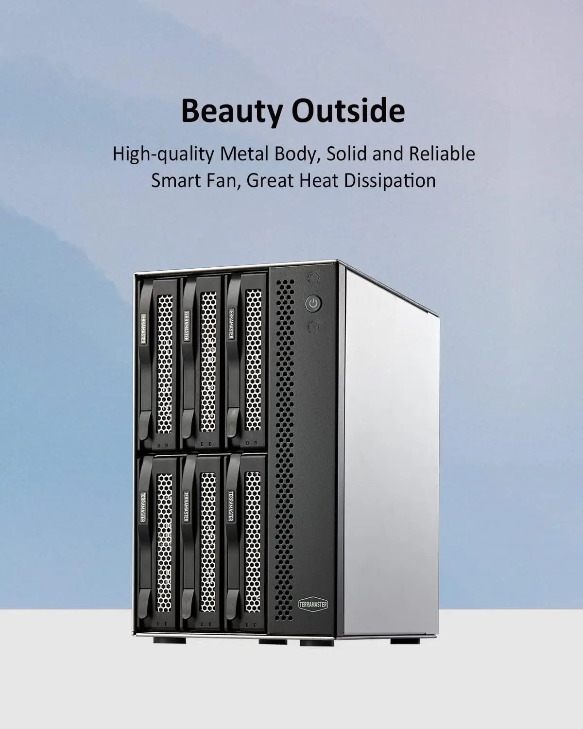 TERRAMASTER D6-320 External Hard Drive Enclosure USB 3.2 Gen2 10Gbps Type-C HDD Storage Hot Swappable Plug and Play (Diskless)