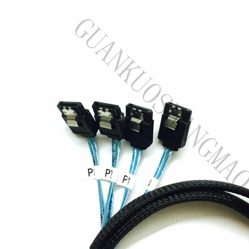 HSX.. For SFF-8087 Mini SAS 36Pin to 4 SATA 7PIN HD Splitter Breakout Cable Connector 1M