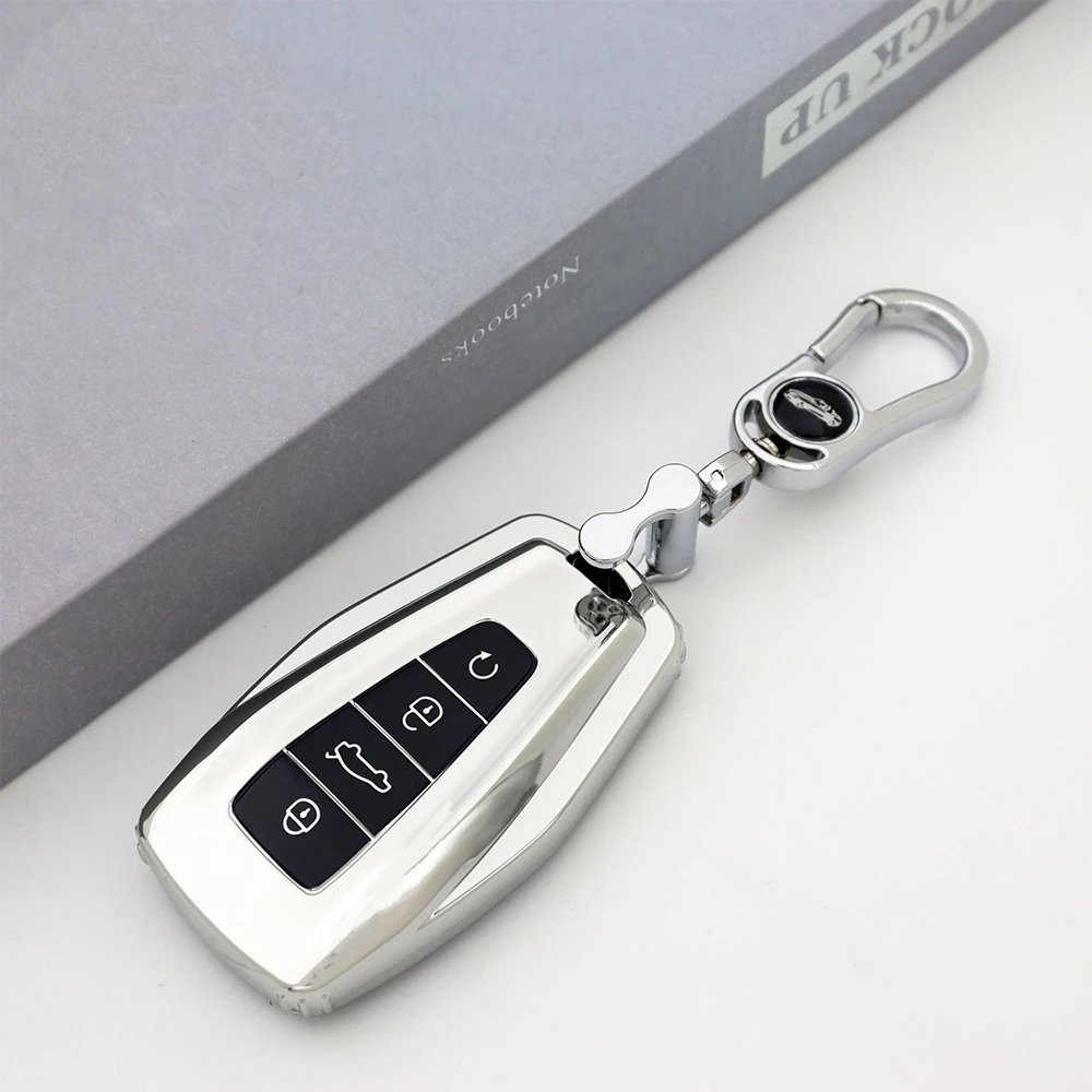 TPU Car Key Case Fob for Geely Coolray X6 X7 EX7 2024 Geometry C Emgrand UV GT GC9 Starray Protector Accessories Keychain