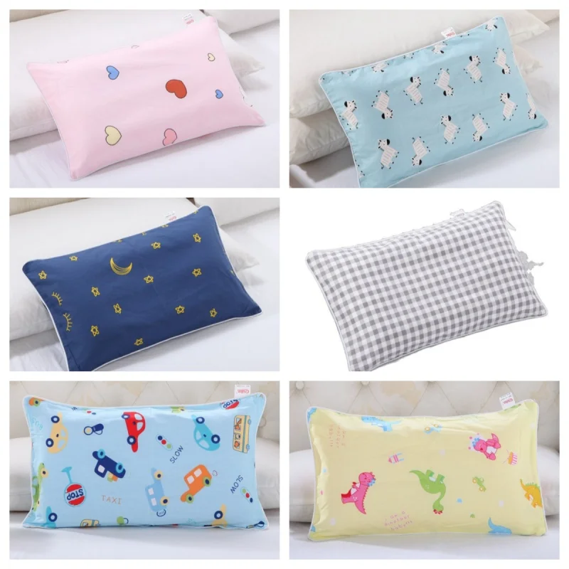 

30*50CM Cute Little Pillowcase For Men And Women Pure Cotton Children's Pillowcase Cartoon Baby All Cotton Zipper Pillowcase