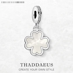 Cloverleaf Shell Design Charm Pendant Women Girl 925 Sterling Silver Lucky Fashion Jewelry Accessories Party Gift