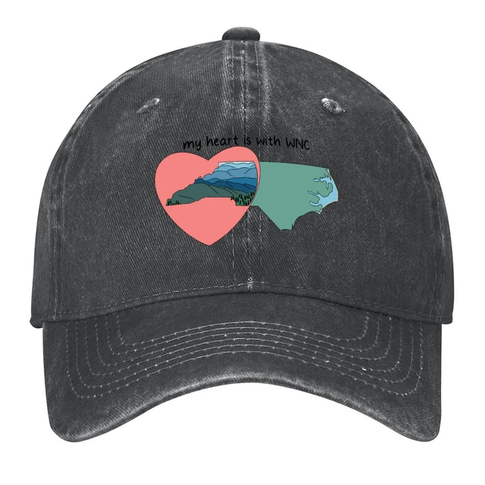 

My Heart is with WNC Baseball Cap Male hat Military Cap Man funny hat Hood Girl Men's