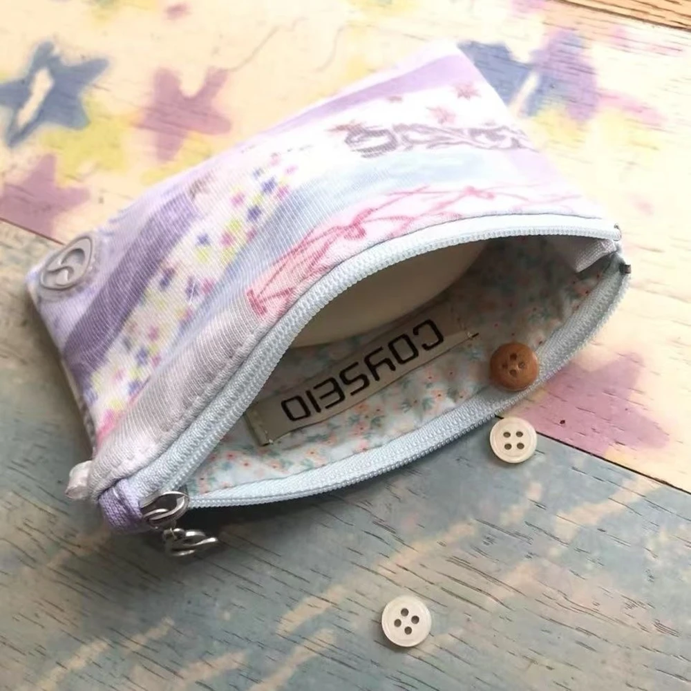 Dreamy Korean Zero Wallet Card Pack Dreamcore Series Halo Dyeing Star Shaped Bow Printing Artistic and Fresh Cute Y2K Girl's Bag