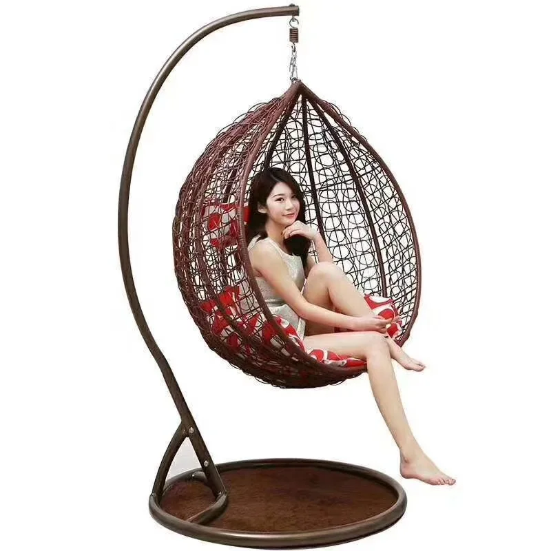 

Hanging blue rattan chair bird's nest hanging chair swing outdoor home rocking chair indoor