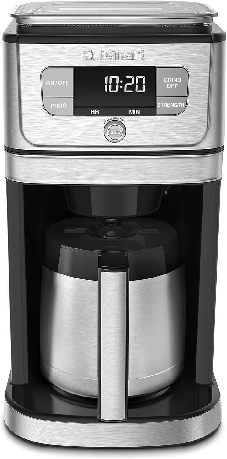 

NEW Burr Grind & Brew 10-Cup Coffeemaker with Thermal Carafe, Black/Stainless Steel, Silver