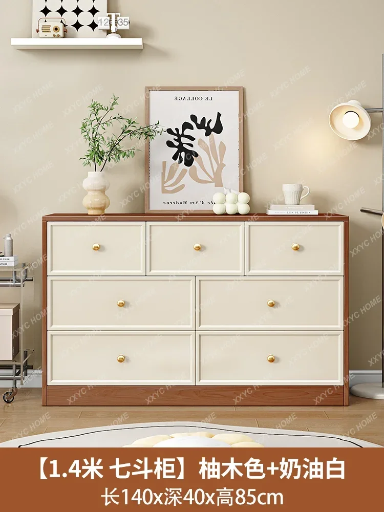 

Luxury Cream Dresser Cabinet Modern Premium Hidden Storage Living Room Cabinets Vintage Handles Home Furniture