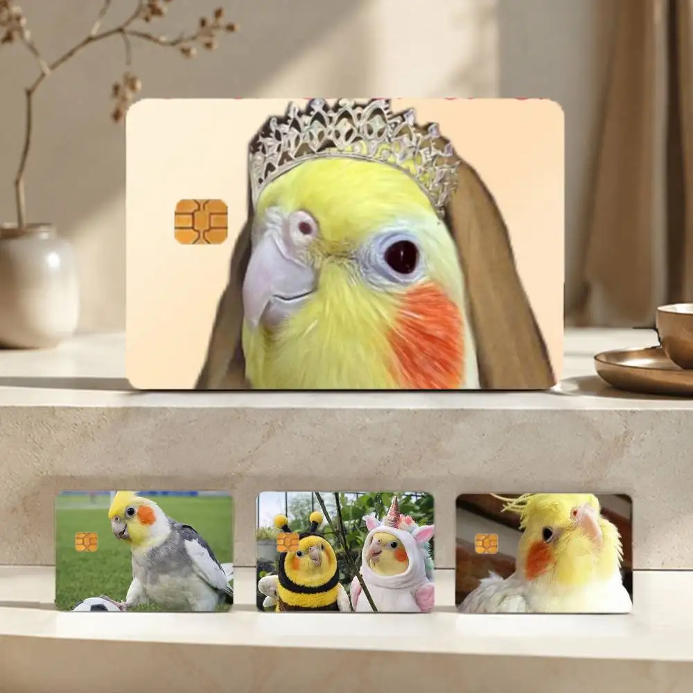Chubby Cockatiel Parrot Bird Sticker Film Tape Skin for Credit Card Debit Card Waterproof Stickers