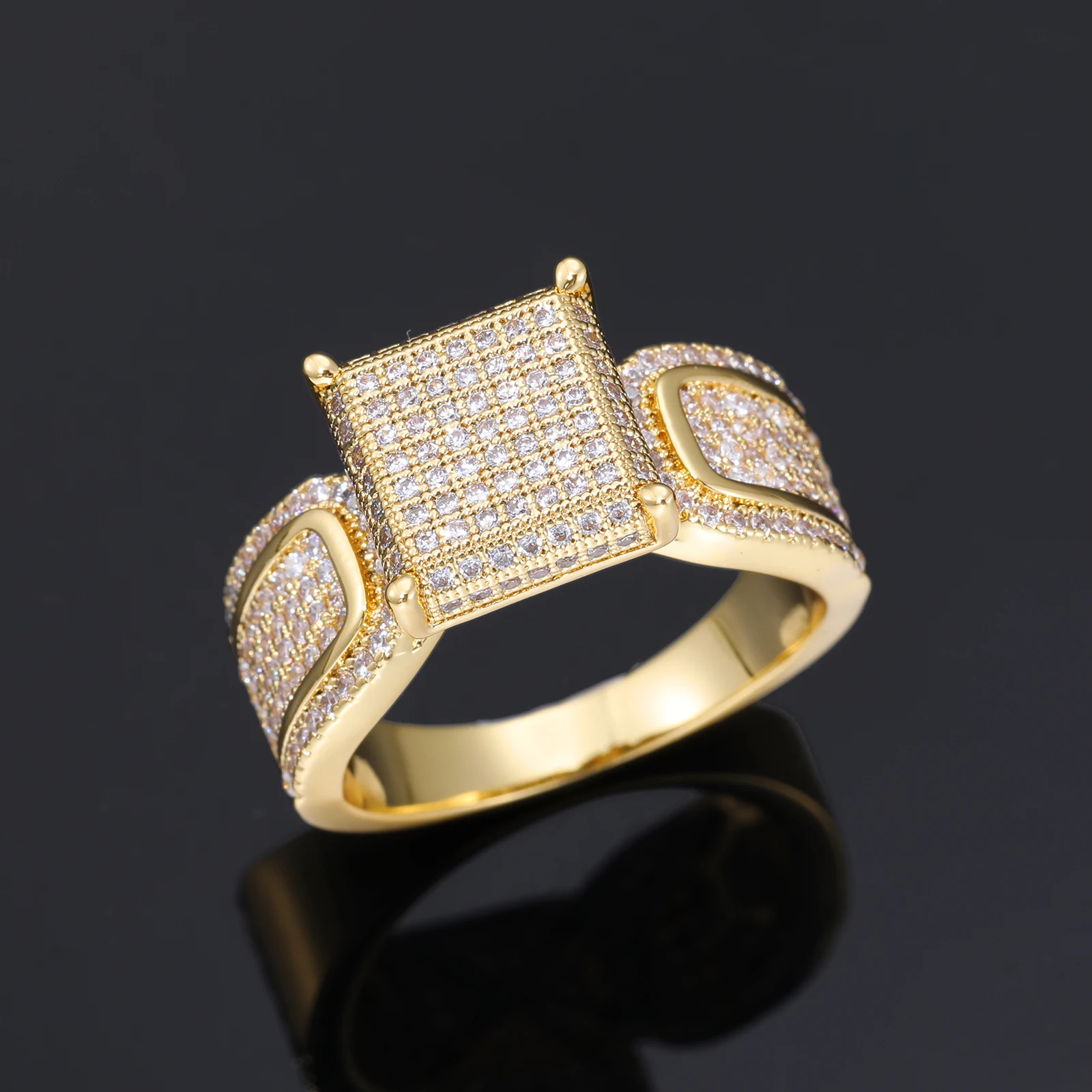 

Men's Brass Square Punk Hip-hop Ring