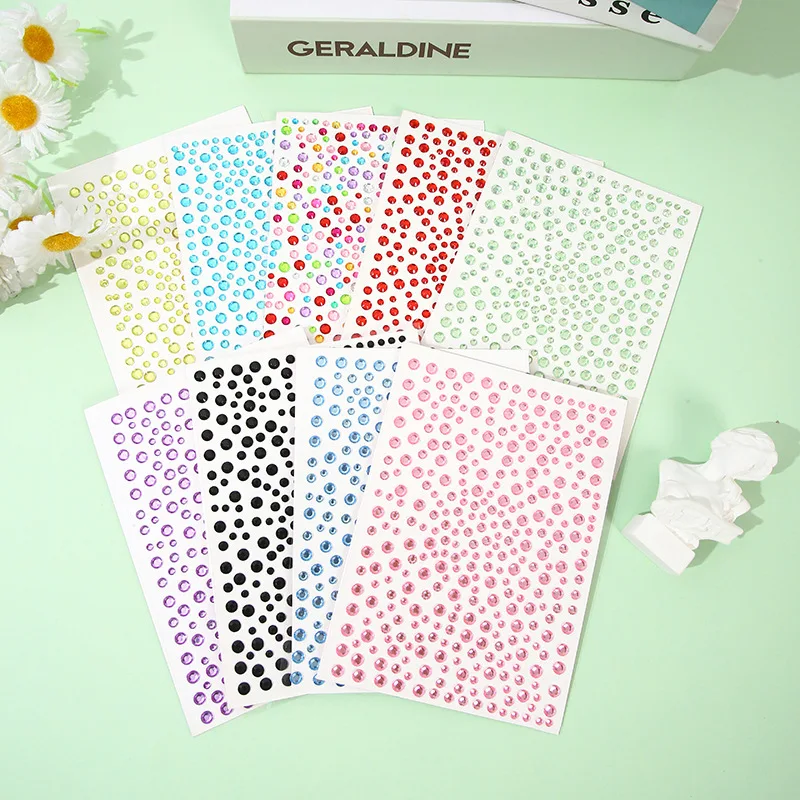 Starry Sky Rhinestone Stickers Self Adhesive Flatback Acrylic Gems 3mm 4mm 5mm 6mm Mixed Sizes for DIY Crafts