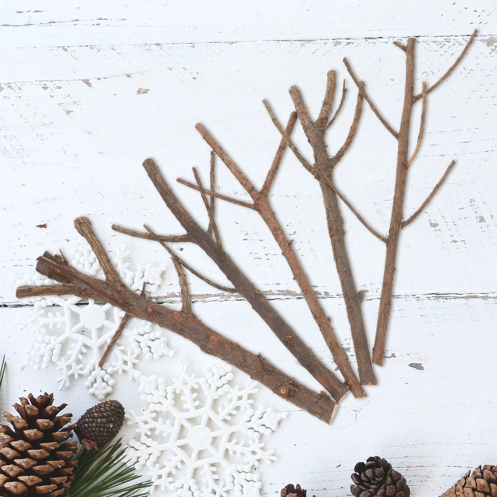 

15Pcs Christmas Pine Cones Sticks 15Cm Simulation Wooden Sticks for DIY Crafts Painting Decorative Craft Logs Handmade Sign