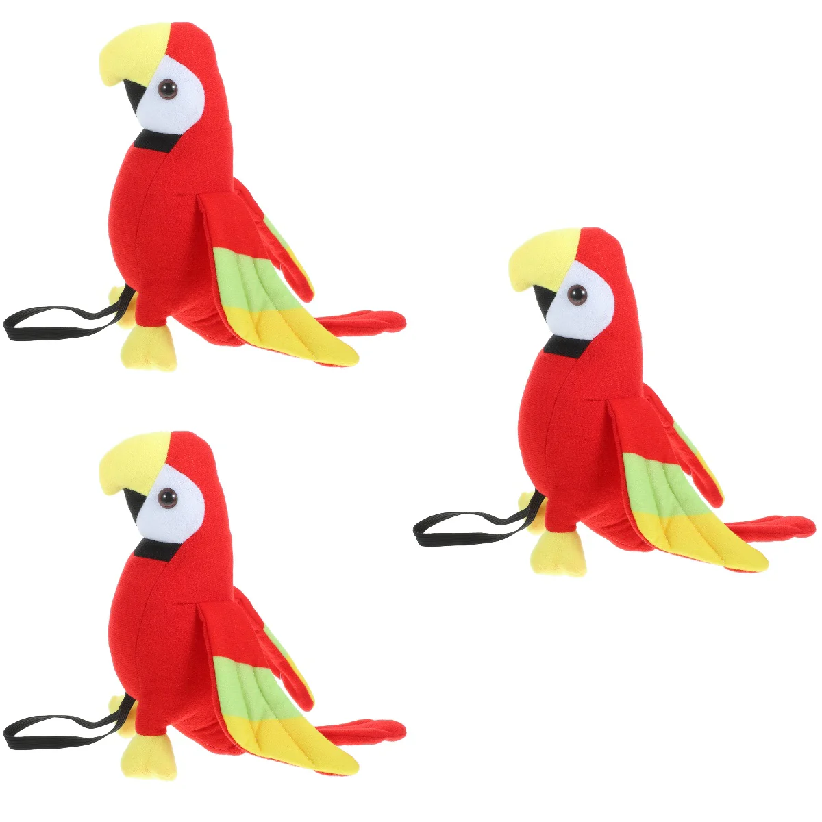 3 Pieces Pirate Parrot Artificial Models Shoulder Stuffed Animals Plush Toy Bird on Toddler for Babies