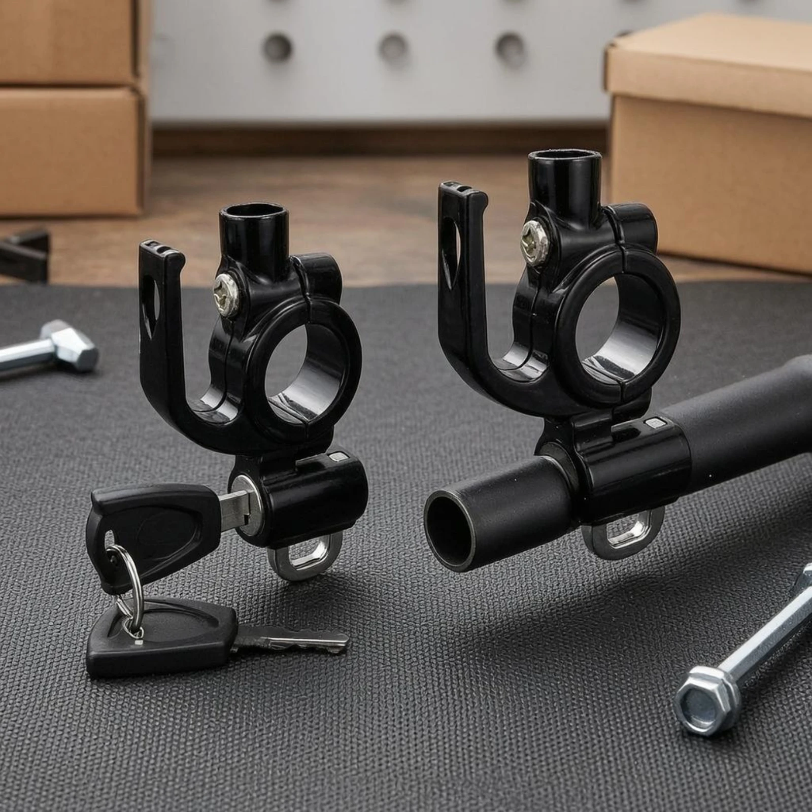 Motorcycle Helmet Lock Metal Two-Wheeler Helmet Lock Vehicle Accessory Tamper-Proof Easy to Install