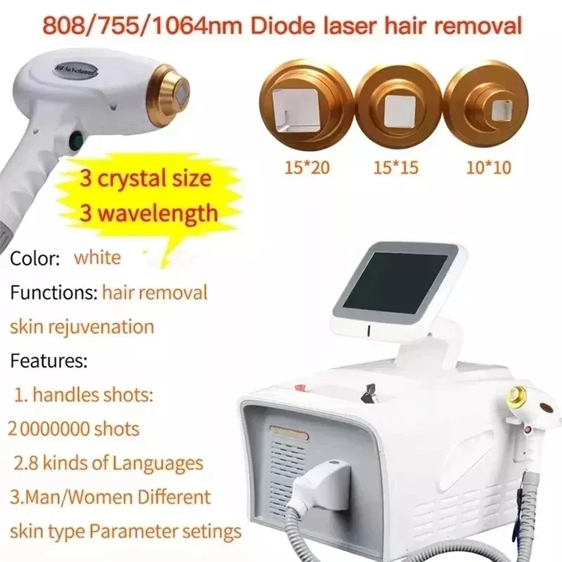 Perfectlaser Hair Removal Machine 3 Wavelength Diode Laser Epilator Beauty Salon Dark Skin Women Private Part Light Hair Remover