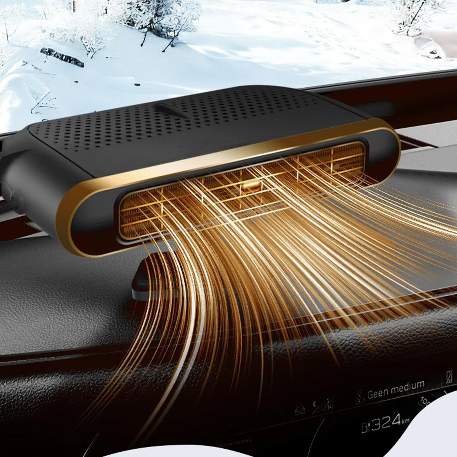 12V Car Heater Portable Defrosting Heater for Windscreen Dashboard Fast Heating Fan for SUV Truck Van Winter Road Trip Camping