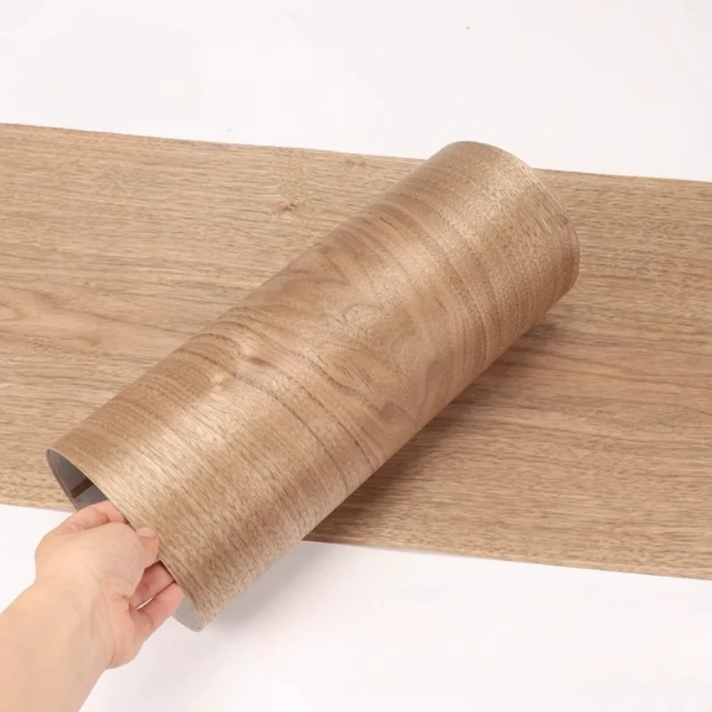 L:250*32cm Natural Light Walnut Wood Veneer for Woodwork Cabinets Door Furniture Interior Decor Wall Paneling Veneer
