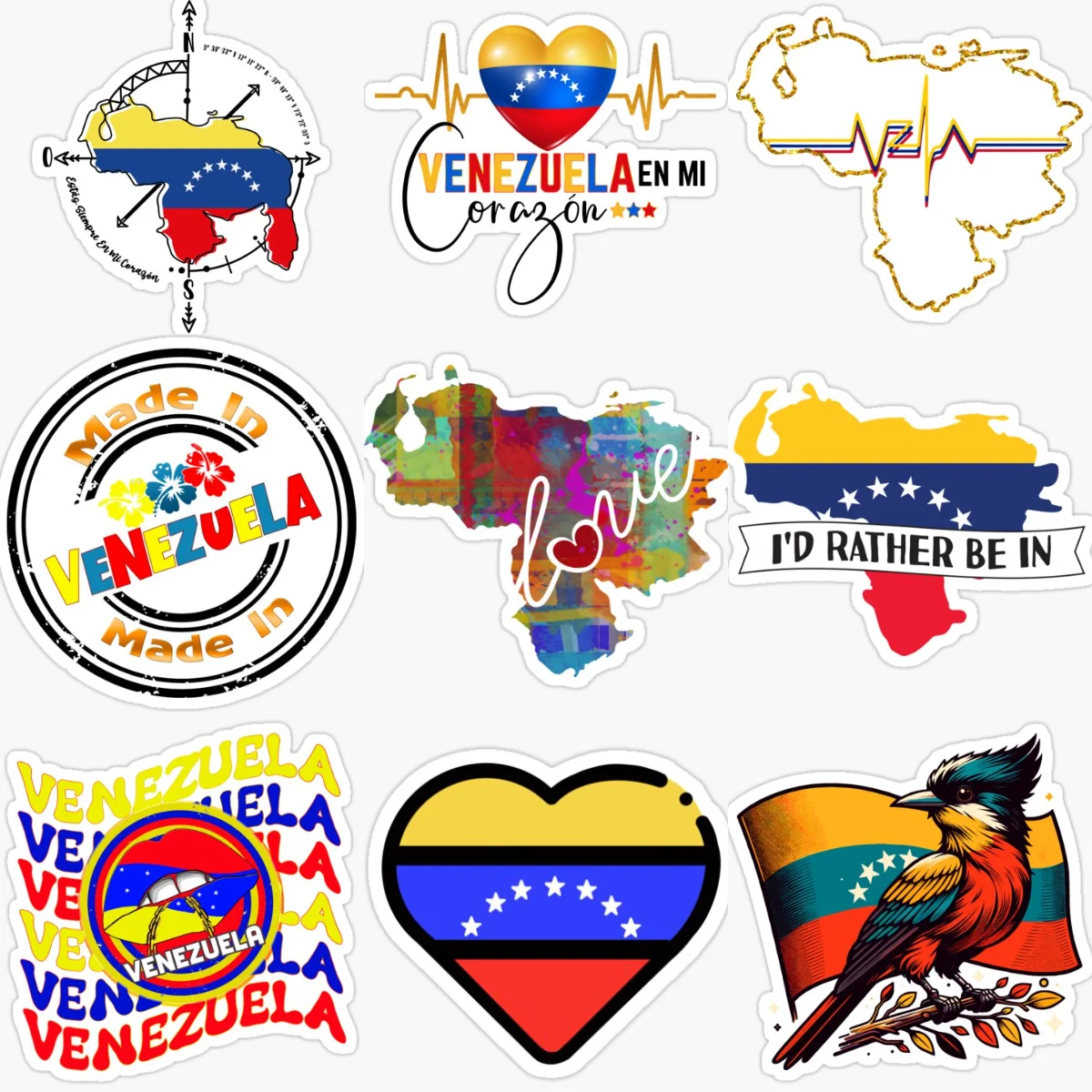 

Venezuela Flag Map Creative Waterproof Car Stickers for Car Van Bicycle Window Helmet Wall Decoration Accessories