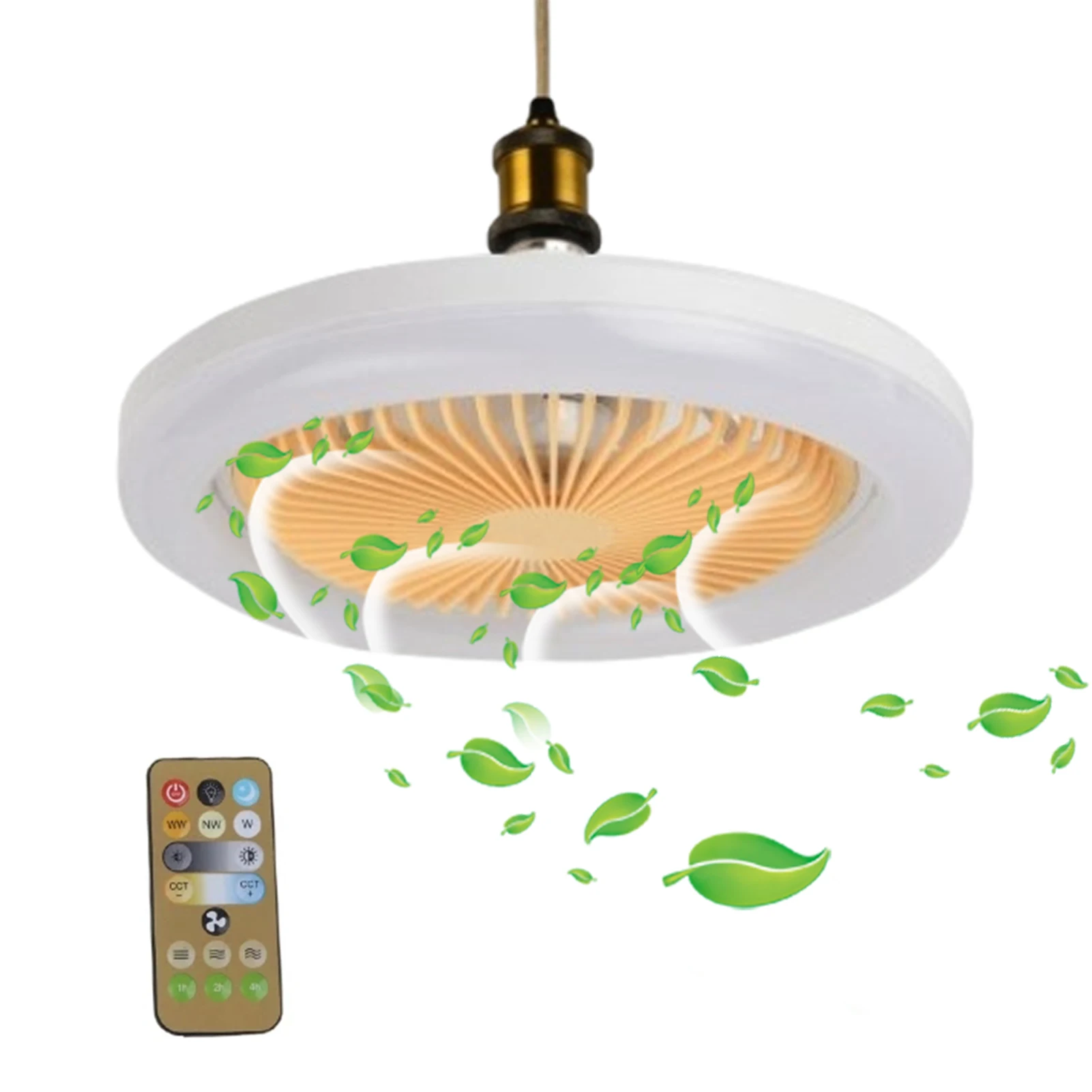 30W Quạt Tích Hợp Đèn E27 Từ Xa Đèn Ốp Trần Phòng Ngủ Phòng Khách Công Tắc Điều Khiển 2400LM Nhà Đèn AC86-25V