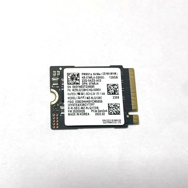 PM991A 128G 2230 M.2 محرك الحالة الصلبة الداخلي PCIE3.0x4 NVME SSD يستخدم لكاميرا Surface Pro 7+ Steam Deck ذاتية الصنع cfe