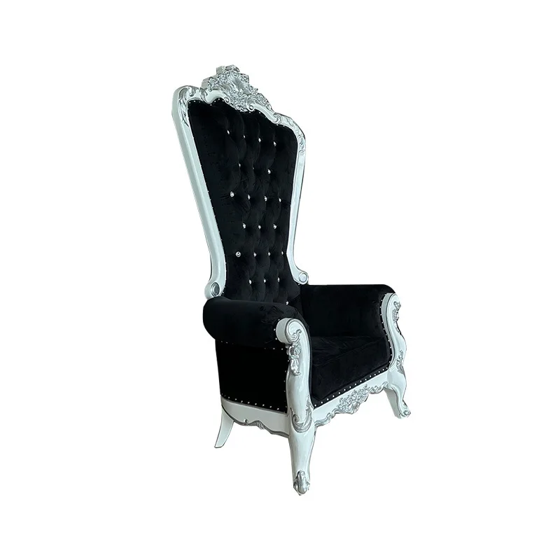 

High-end solid wood wedding hotel banquet chair, restaurant club foot king chair mermaid chair