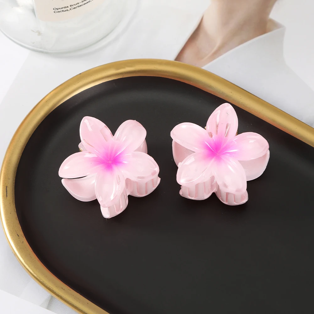 2 pièces/ensemble fleur épingle à cheveux griffes pour filles coréen épingle à cheveux griffe pince à cheveux femmes doux cheveux accessoires petite taille griffe de cheveux