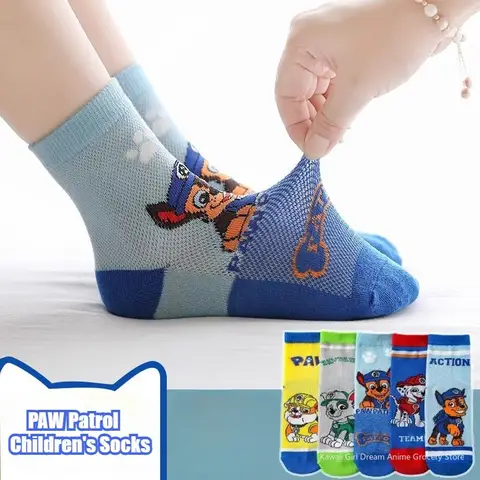 PAW Patrol Team Barnens Sommarstrumpor Tunna Mesh Bomull Tecknade Mellanstrumpor Andningsbara Pojkar och Flickor Babystrumpor 12 best sales Minecraft-trosor - №2
