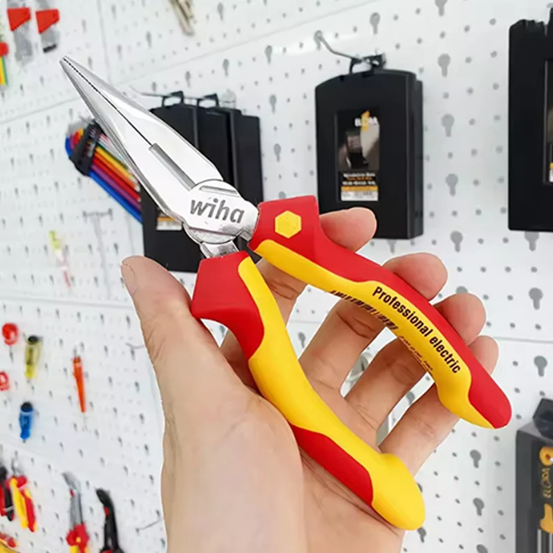 Wiha Electrician Insulated Needle nosed Pliers 1000V Long nosed Pliers Wire Scissors Dynamicjoint ® Manual tool cutting 26720