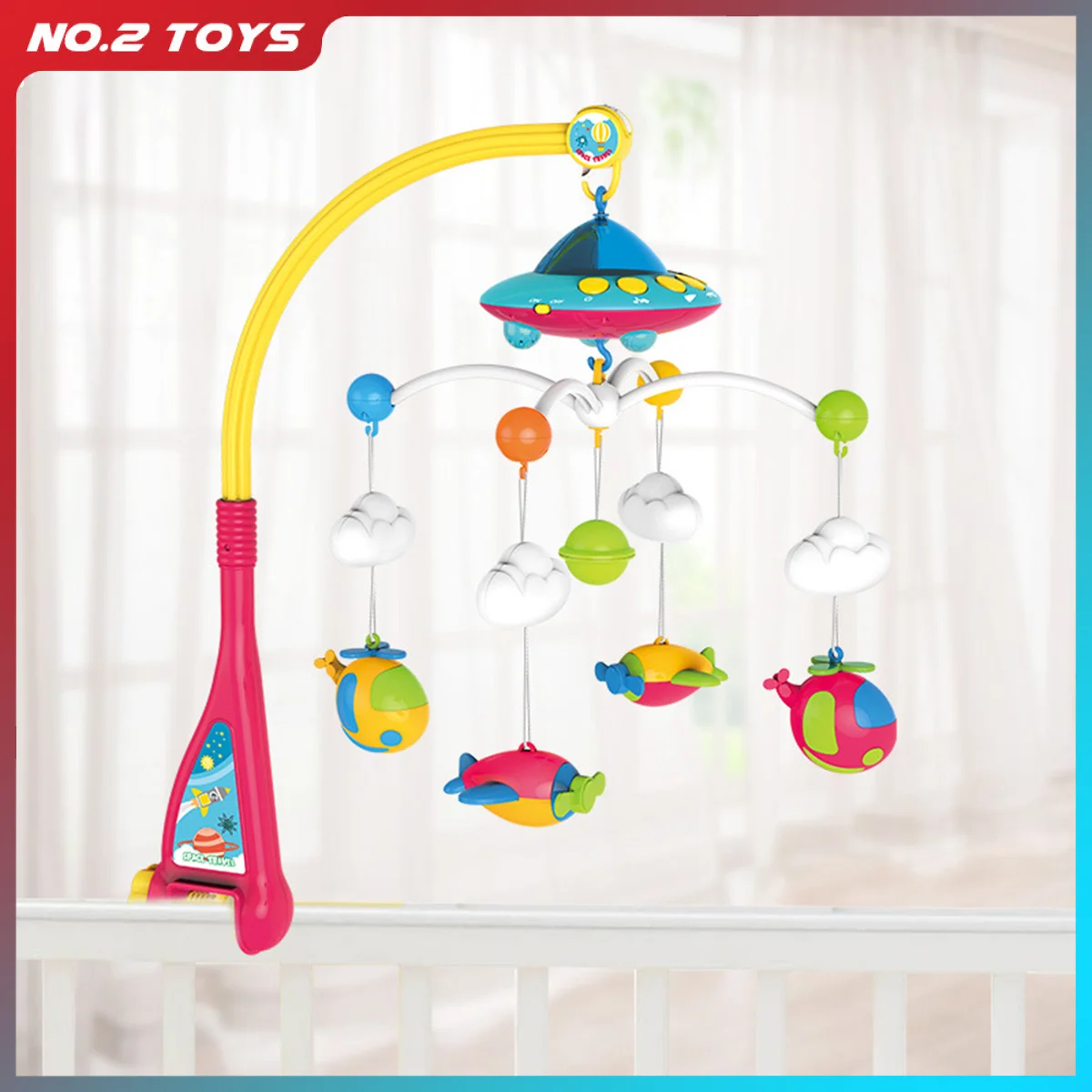 0 12 شهر سرير الطفل المحمول جرس معلق مع ضوء الموسيقى الإسقاط دوران السرير خشخيشات لحديثي الولادة الأطفال الرضع اللعب الهدايا