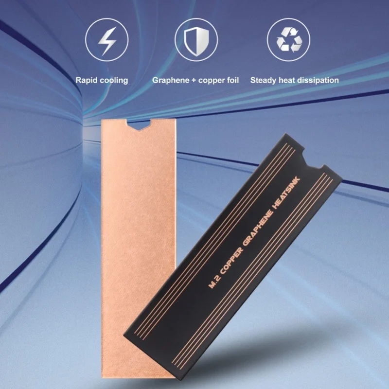 2pcs M.2 SSD Graphene Heatsink Dual Layer Professional NVMe Copper Graphene Heatsink For Laptop view 6