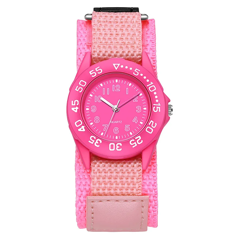 Kids' Sport Watch with Nylon Braided Strap Japanese Movement Waterproof Quartz Students Wristwatch for Children