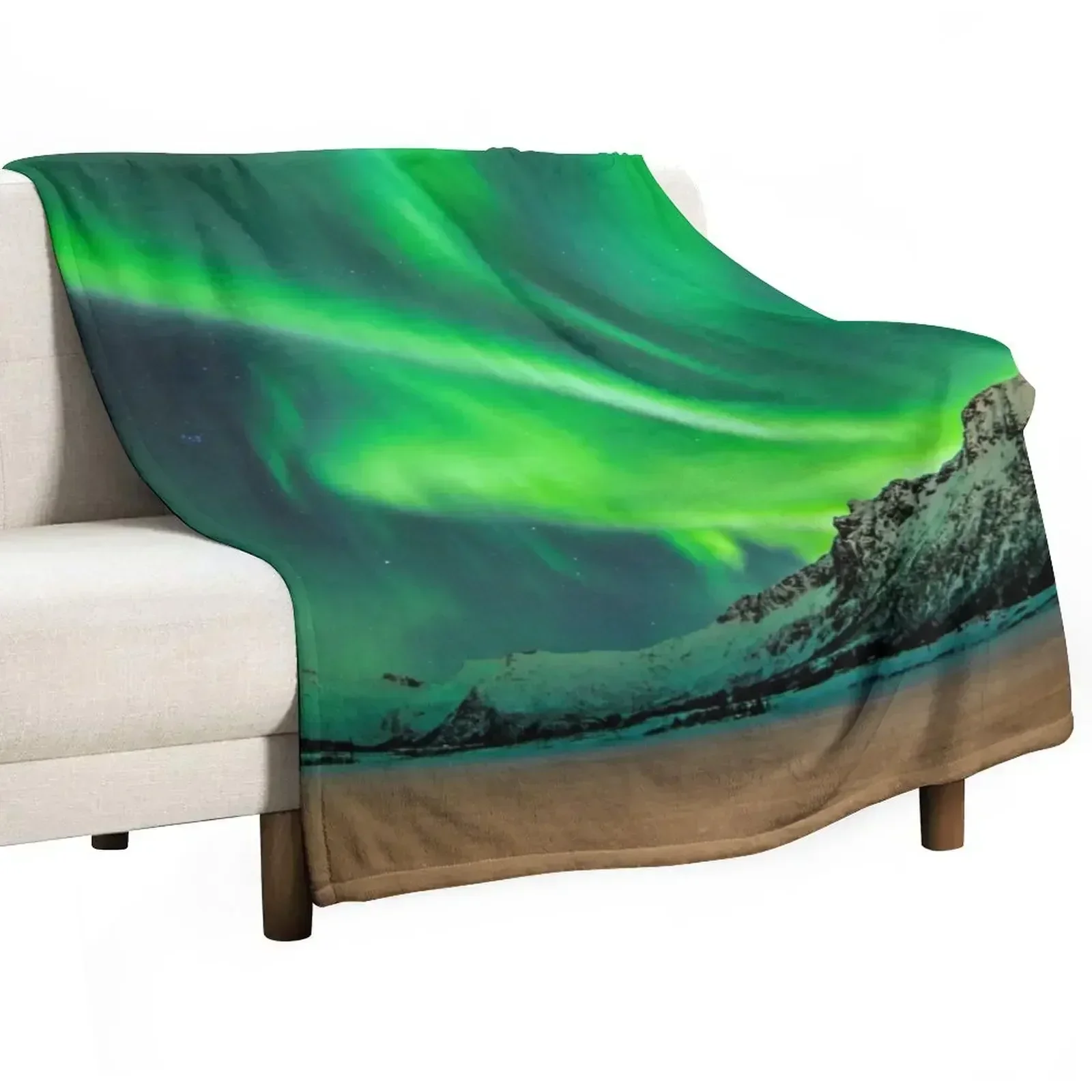 

Northern Lights - Aurora Borealis _ Winter Throw Blanket Winter beds Beach Decorative Throw Blankets