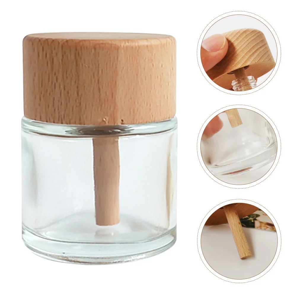 2 Pcs Round Glass Diffuser Bottles Clear Essential Oil Bottle Empty Diffuser Jar Home Decor Aromatherapy Container Sticks