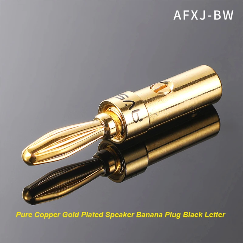 1 PCS Pure Copper Gold-plated Rhodium-plated Y-terminal Speaker Cable Connection Solder-free Screw Fixing U-shaped Banana Plug