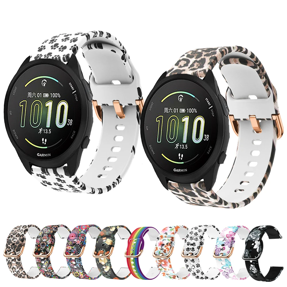 20 مللي متر طباعة مشبك حزام ل Garmin Forerunner 165/165 الموسيقى/168/168 الموسيقى 20 مللي متر الإفراج السريع مشبك ل Garmin Forerunner 165