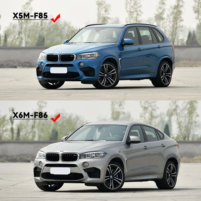 Parachoques delantero de fibra de carbono para coche, embellecedor de lámpara antiniebla, pegatina de lámpara, Marco embellecedor para BMW 2015 - 2018 F85 X5M F86 X6M