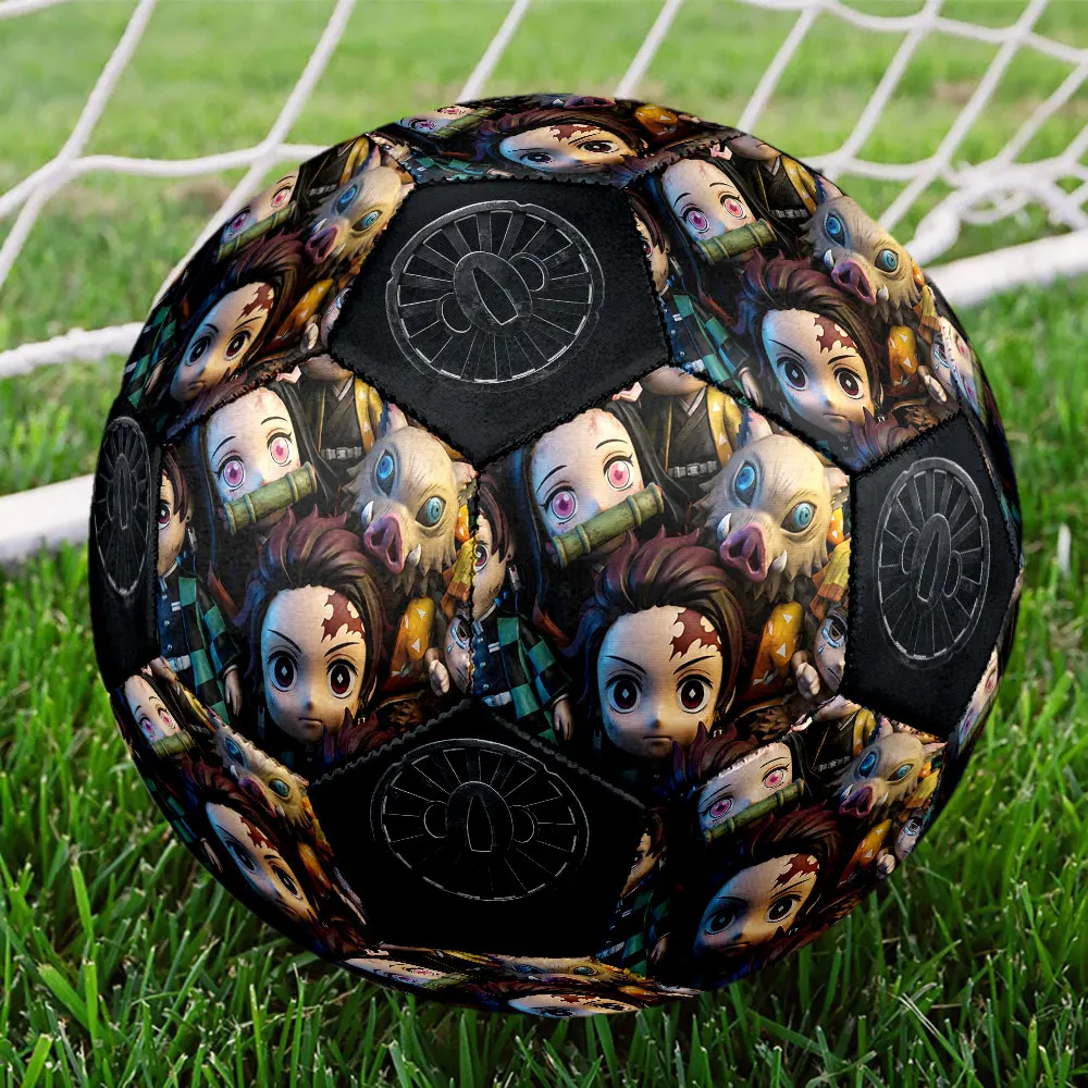 1pc Demon Slayer Kimetsu no Yaiba Football Soccer Ball Size 5 Indoor Soccer Ball Fashion Outdoor Sports Holiday Gift HE30