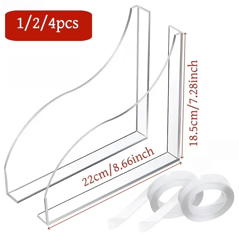 2pcs Transparent Acrylic Splash Guard Panels for Bathtubs,Transparent Shower Splash Guard,Enhances Bathroom Safety and Cleaning