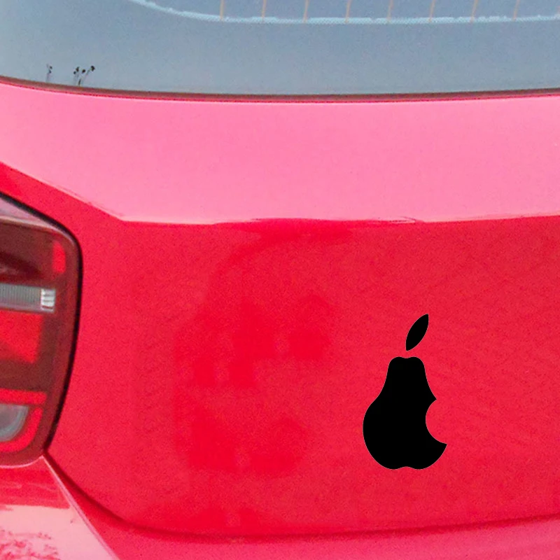 

Pear-Shaped Apple-Logo Parody PVC Vinyl Stickers - New Style Hot & Unique OEM Auto Accessories for Car Decoration