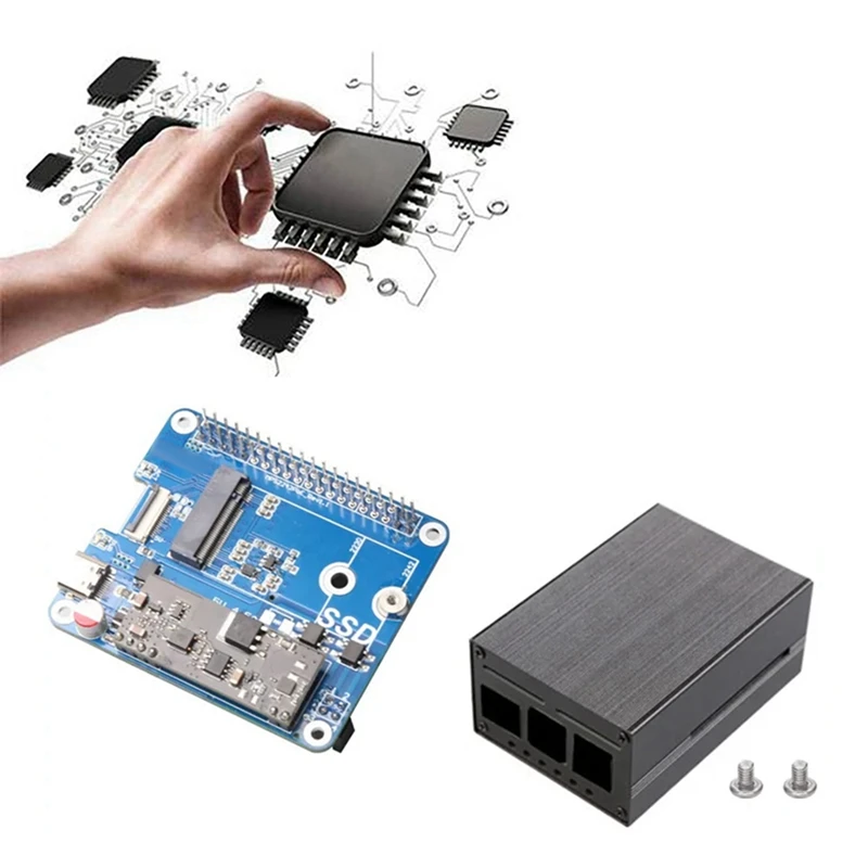 MPS2242-POE A+Case For Raspberry Pi 5 PCIE To NVME SSD 2242 HAT Support 2242/2230 For Rpi5