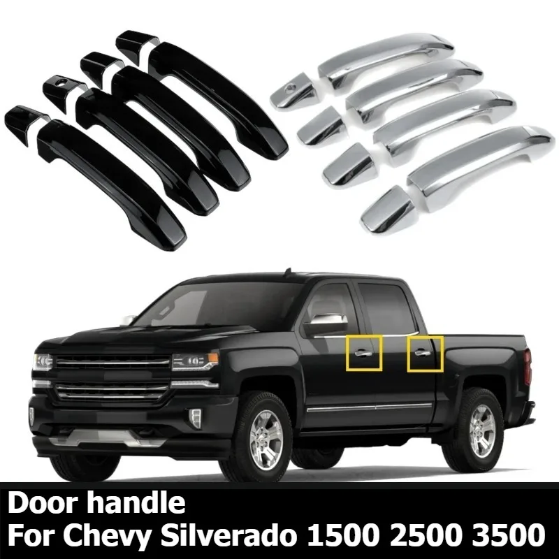 Car Exterior Door Handle Covers Chrome For Chevy Silverado 1500 2500 3500 for GMC 2014 2015 2016 2017 2018 2019