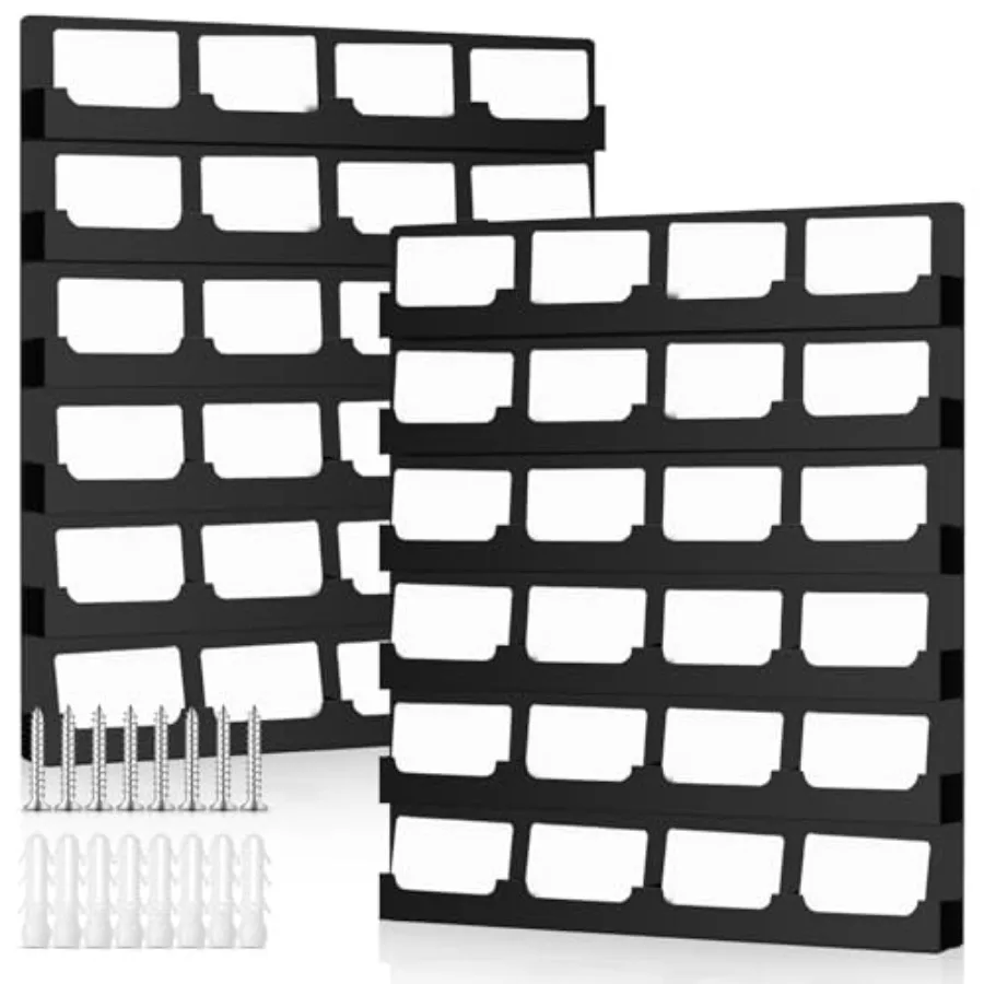 

2 шт. настенных держателей для визиток на 48 визиток (по 24 кармана каждый), настенный дисплей для визиток с креплением, акриловый, универсальный.