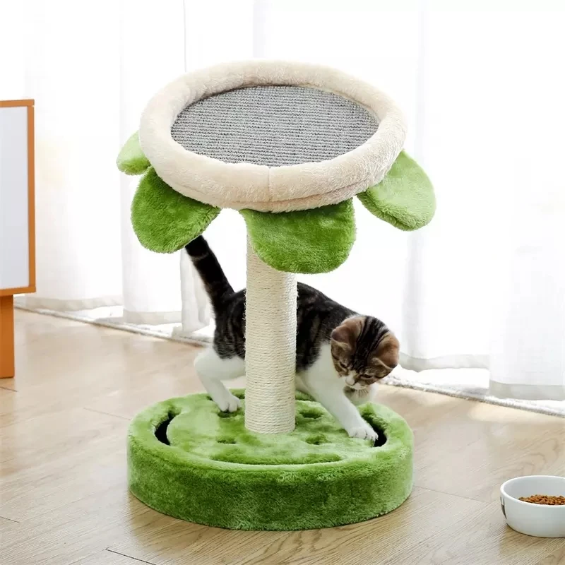 Cat Tree Sunflower Shape Cat Play House Sisal Scratch Post