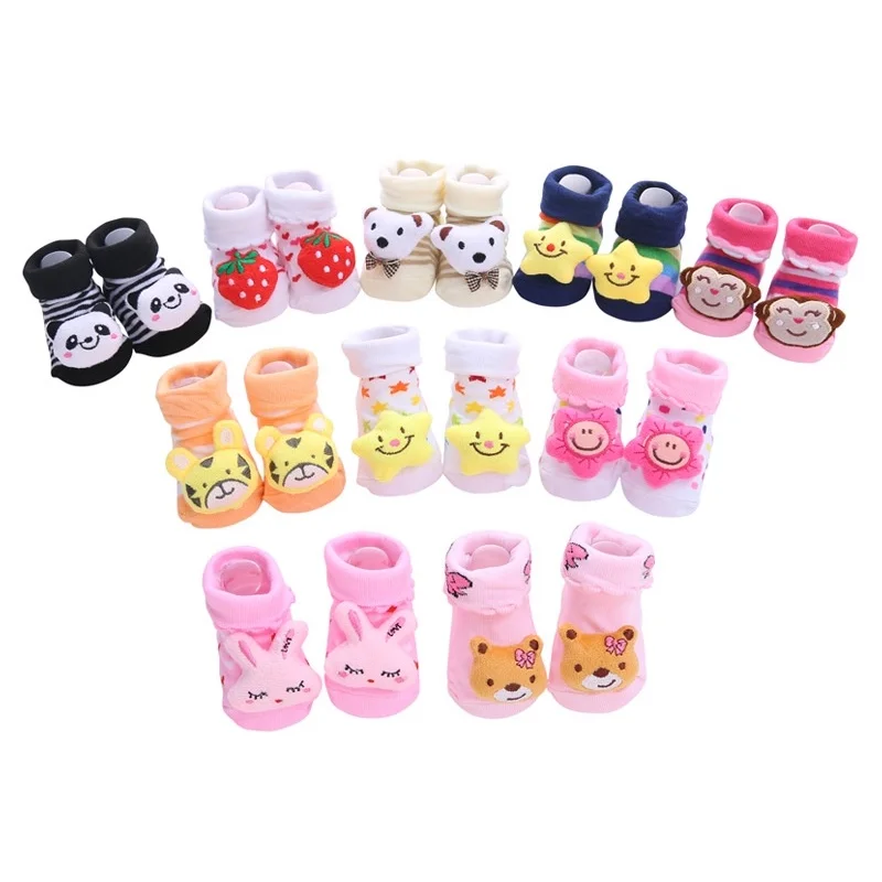 Fall Winter 0-1 Year Old Baby Socks Cute 3D Cartoon Doll Socks Warm Cute Socks Baby Girl Boy Socks