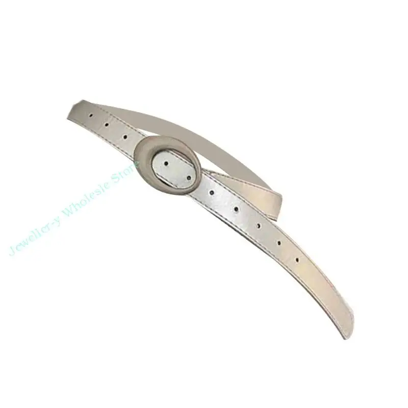 

R7UF Fashion PU Belt for Woman Waist Decors Pants Belt Simple Skinny Belt Jeans Pants Decorative Belt Multiuse Waist Decors