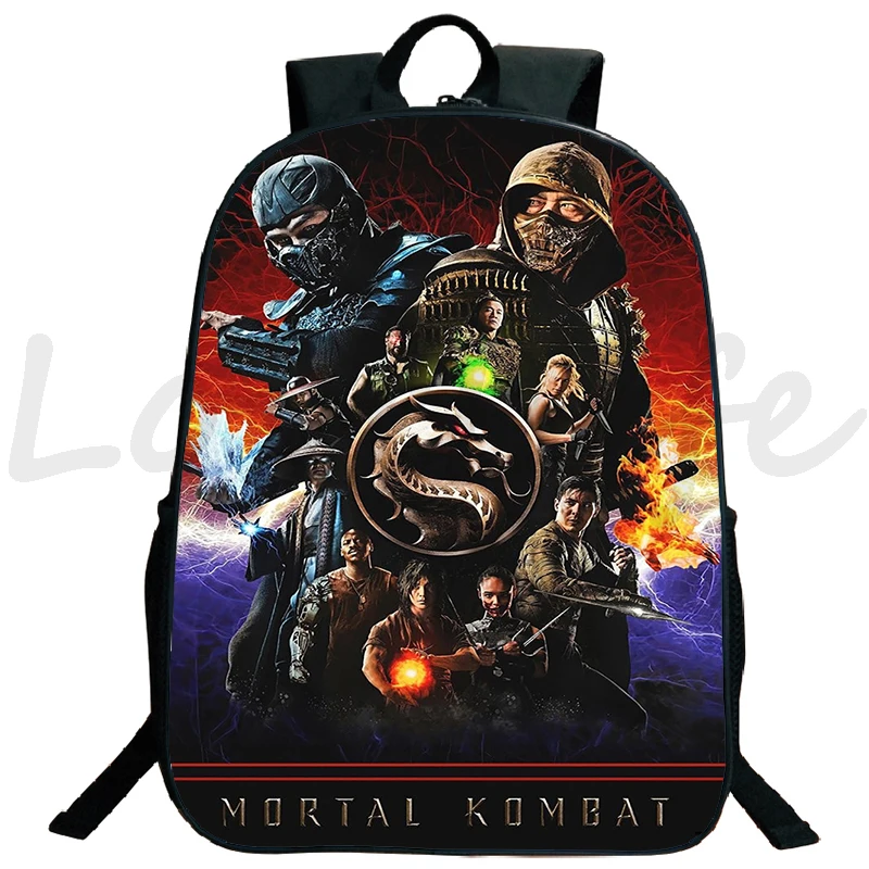 

16 Inch Mochila Mortal Kombat Schoolbag Teens Zipper Bookbag Boys Girls School Backpack for Children 3D Printed Anime Backpacks