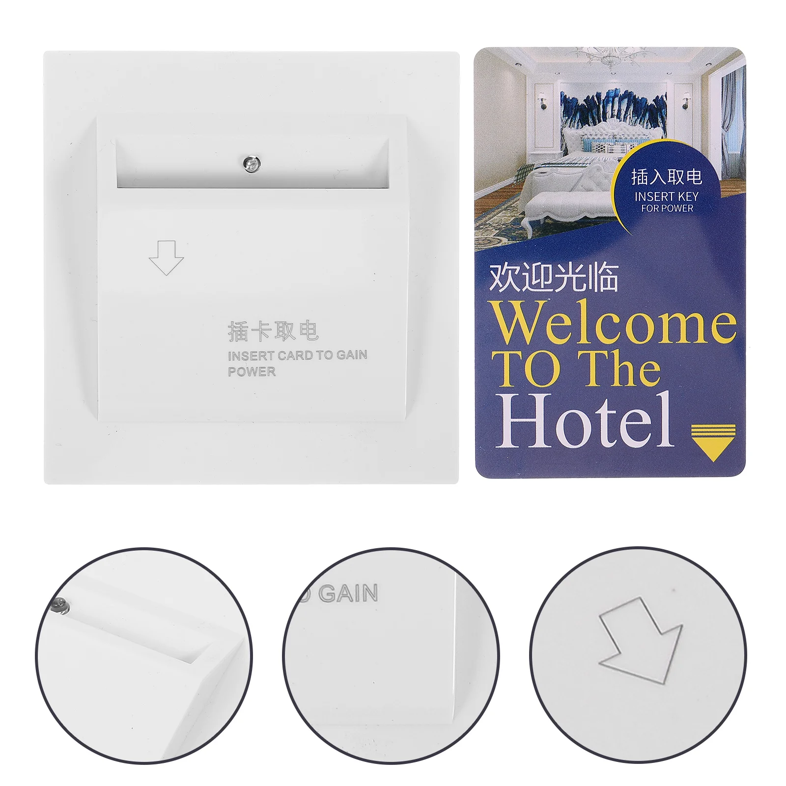 

40A Кімнатная карта Вставка Выключатель питания Аксессуар для экономии отеля Высокоточная емкость Задержка Настенная панель считывателя