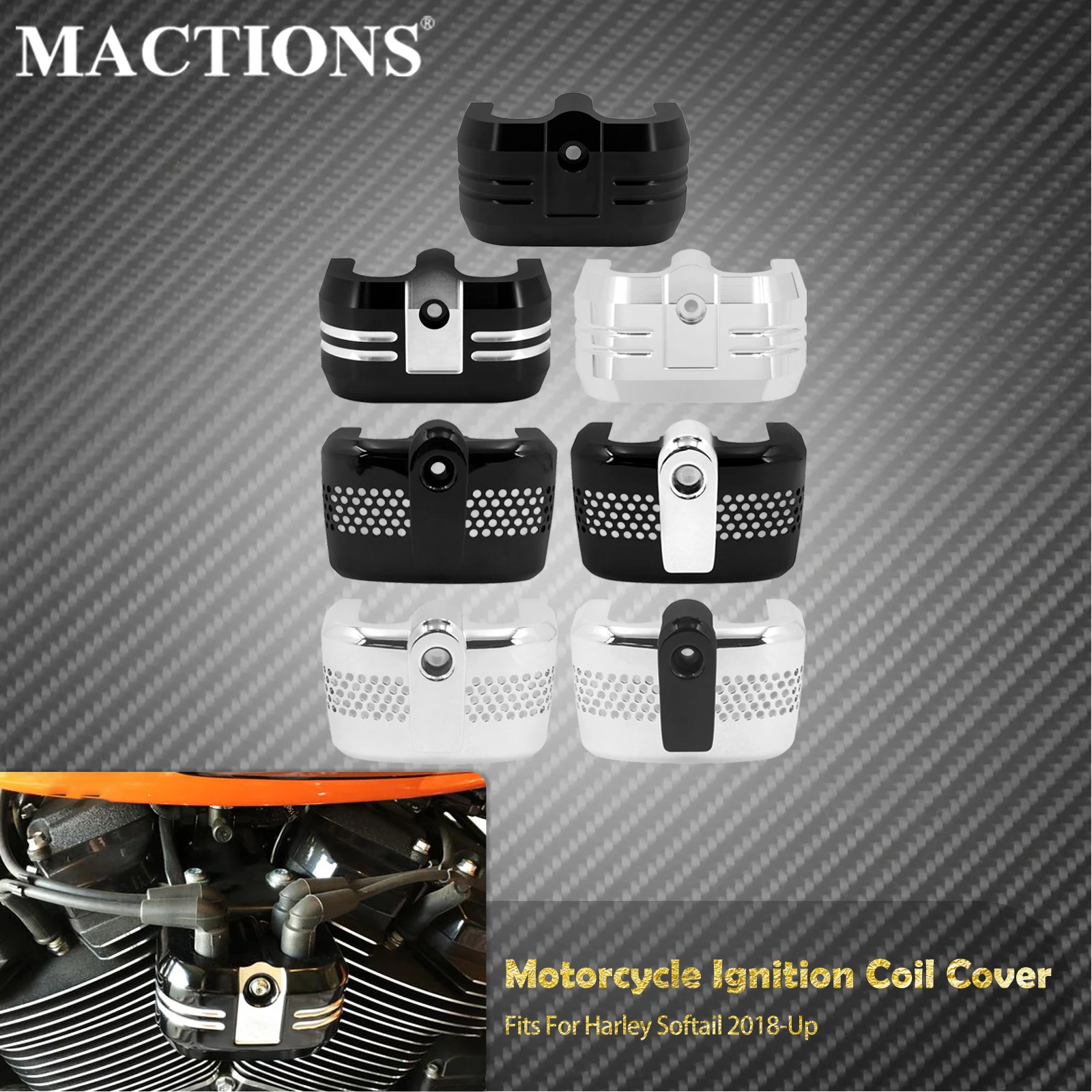 

Motorcycle Ignition Coil Cover For Harley Softail 2018-2025 Street Fat Bob Breakout Slim Sport Glide Low Rider Fat Boy FLFB FLDE