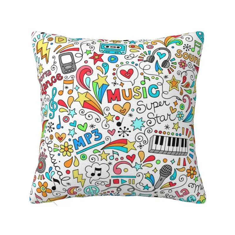 

Nordic Music Festival Musical Note Cushion Cover 40*40 cm Polyester Throw Pillow Case Home Decor Sofa Chair Pillowslip