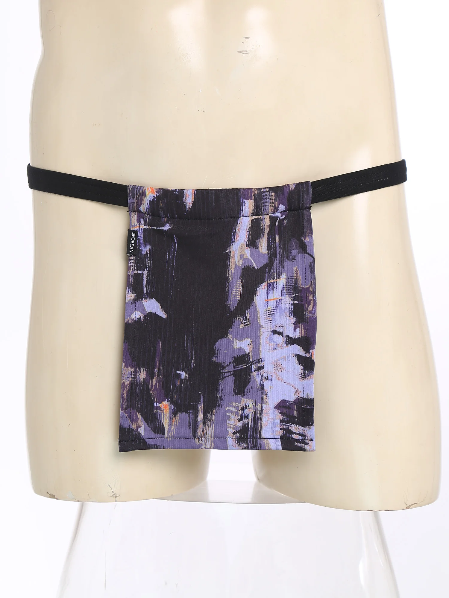 

Men Stylish Sumo-Style Thong Front Print Twisted Crotch Elastic Waistband Briefs Underwear for Wrestling Nightwear Loungewear