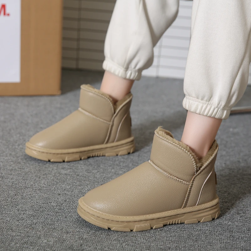 Bottes de neige pour femmes, chaussures chaudes, antidérapantes, confortables, en coton, avec fermeture éclair, décontractées, nouvelle mode, hiver 2023