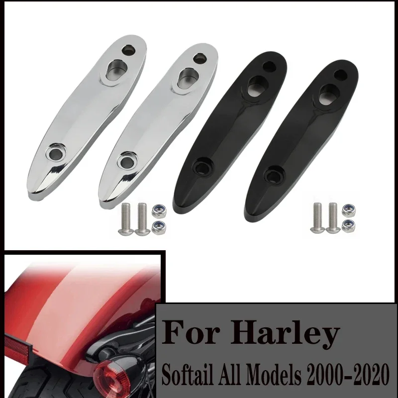 

For Harley Softail 00-20 Slim Breakout Fat Boy FLFB Motorcycle Black Rear Turn Signal Extension Bracket Relocation Kit